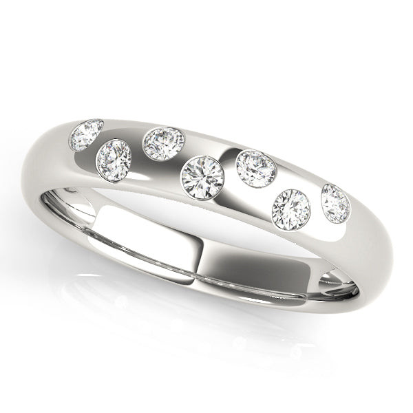 Bezel Set Half Eternity Ring in Gold & Platinum