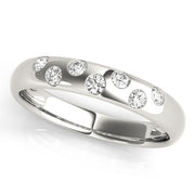 Bezel Set Half Eternity Ring in Gold & Platinum