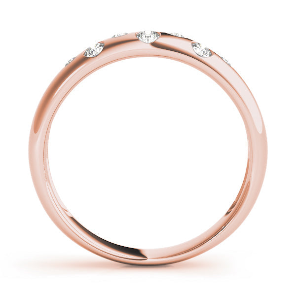 Bezel Set Half Eternity Ring in Gold & Platinum