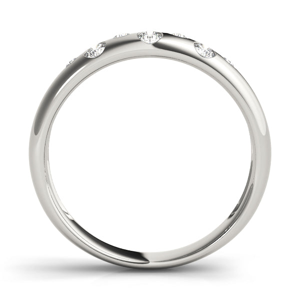 Bezel Set Half Eternity Ring in Gold & Platinum