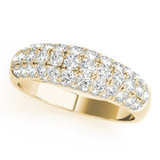 Multirow Pavé Half Eternity Ring in 10K/14K gold and platinum with certified lab-grown or natural diamonds