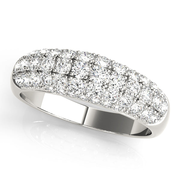 Multirow PavÃ£Â© Half Eternity Ring in Gold & Platinum