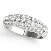 Multirow PavÃ£Â© Half Eternity Ring in Gold & Platinum