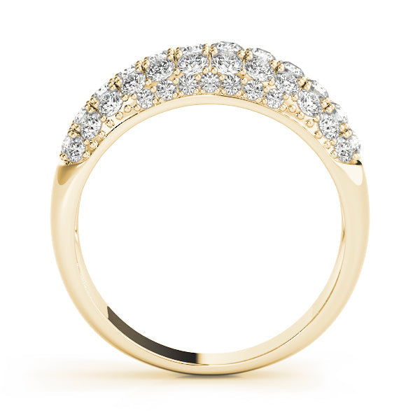Multirow PavÃ£Â© Half Eternity Ring in Gold & Platinum