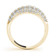 Multirow PavÃ£Â© Half Eternity Ring in Gold & Platinum
