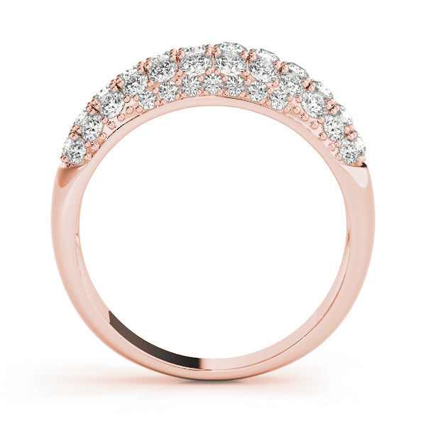 Multirow PavÃ£Â© Half Eternity Ring in Gold & Platinum