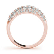 Multirow PavÃ£Â© Half Eternity Ring in Gold & Platinum