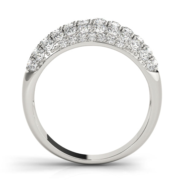 Multirow PavÃ£Â© Half Eternity Ring in Gold & Platinum