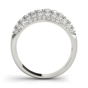 Multirow PavÃ£Â© Half Eternity Ring in Gold & Platinum