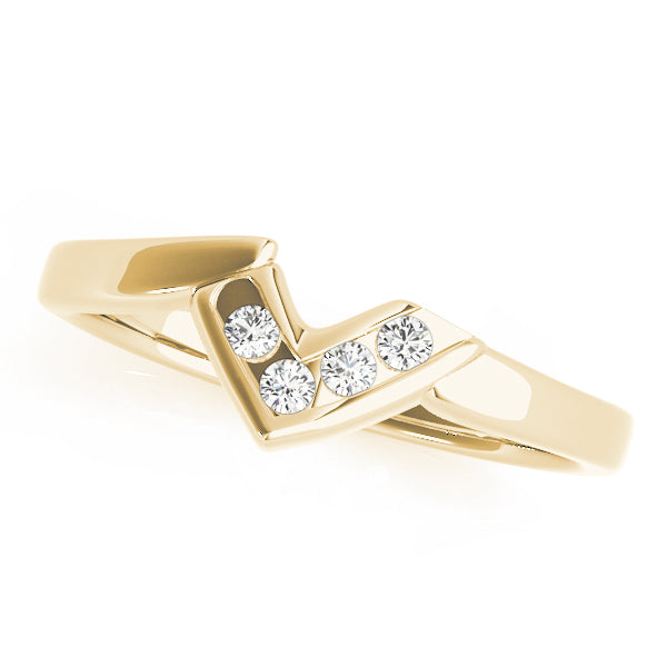 Curved Bands Half Eternity Ring in 10K/14K gold and platinum with certified lab-grown or natural diamonds