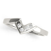 Curved Bands Half Eternity Ring in Gold & Platinum