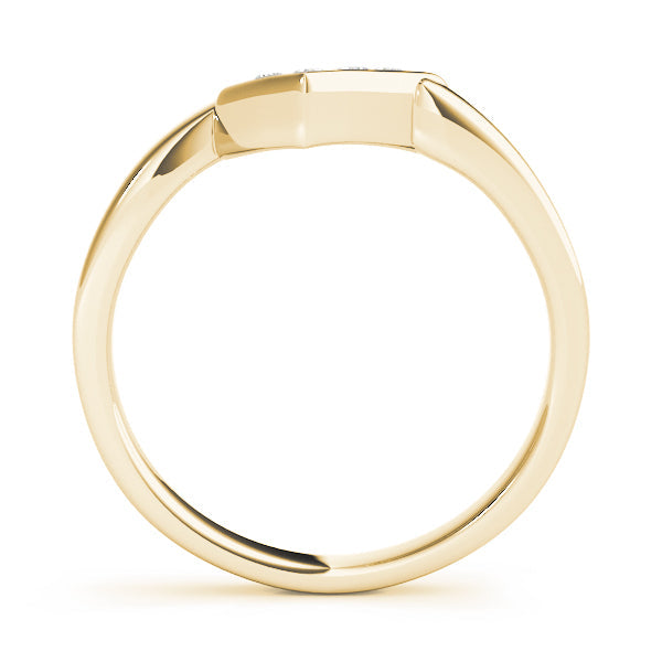 Curved Bands Half Eternity Ring in Gold & Platinum