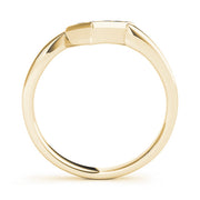 Curved Bands Half Eternity Ring in Gold & Platinum
