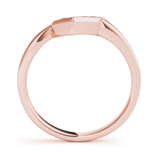 Curved Bands Half Eternity Ring in Gold & Platinum