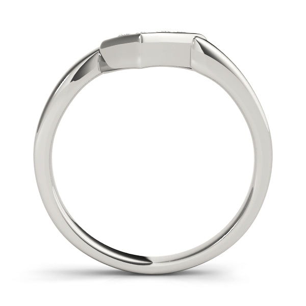 Curved Bands Half Eternity Ring in Gold & Platinum