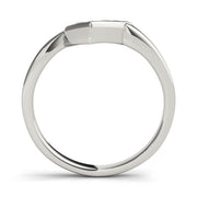 Curved Bands Half Eternity Ring in Gold & Platinum