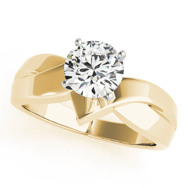 Statement Solitaires Any Shape Round Diamond Engagement Ring in 10K/14K gold and platinum with certified lab-grown or natural diamonds