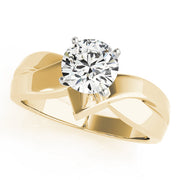 Statement Solitaires Any Shape Round Diamond Engagement Ring in 10K/14K gold and platinum with certified lab-grown or natural diamonds