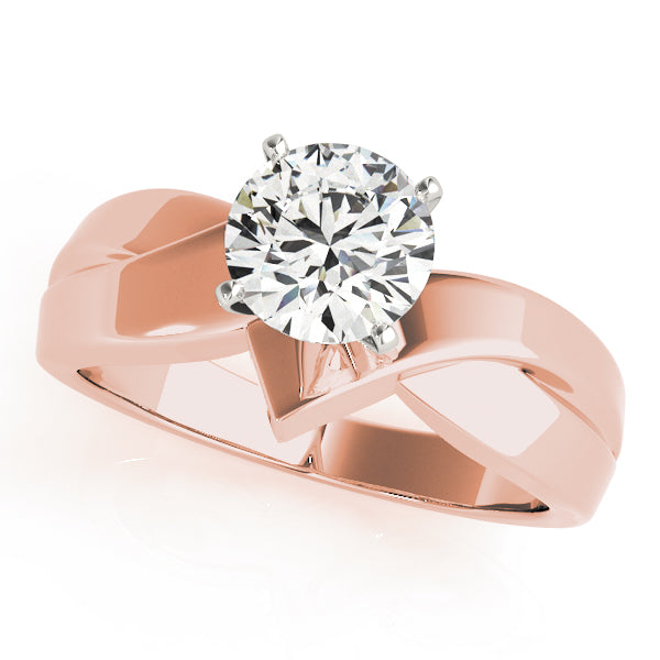Statement Solitaires Any Shape Round Diamond Engagement Ring in 10K/14K gold and platinum with certified lab-grown or natural diamonds
