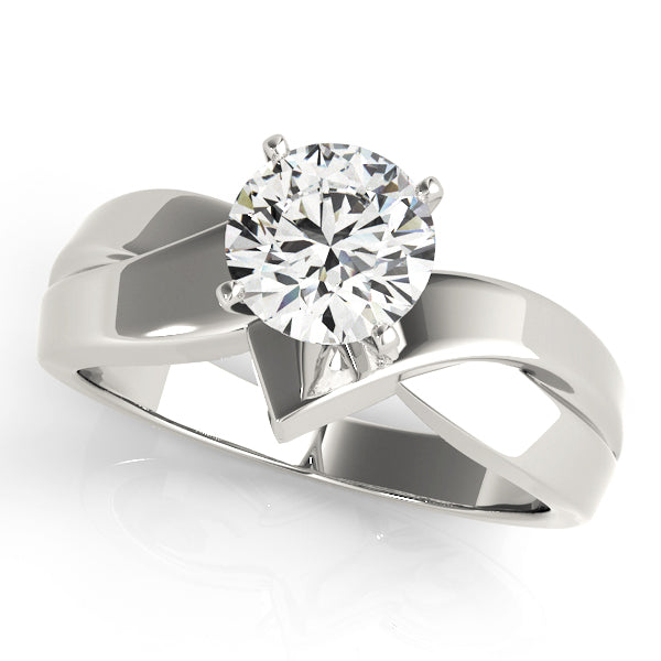 Statement Solitaires Any Shape Round Diamond Engagement Ring in 10K/14K gold and platinum with certified lab-grown or natural diamonds