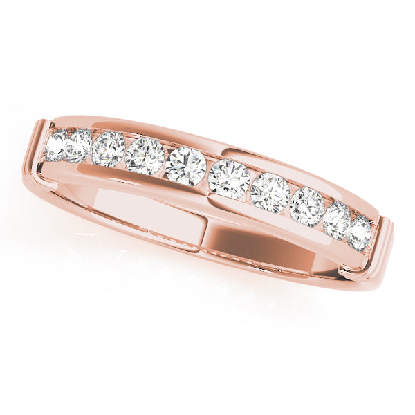Channel Set Half Eternity Ring in Gold & Platinum