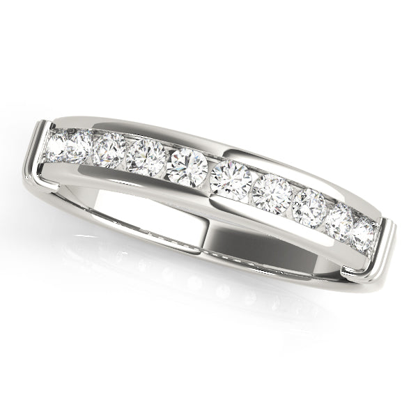 Channel Set Half Eternity Ring in Gold & Platinum