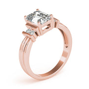 Crowned Color Rings Emerald Diamond Engagement Ring in 10K/14K gold and platinum with certified lab-grown or natural diamonds