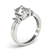 Crowned Color Rings Emerald Diamond Engagement Ring in 10K/14K gold and platinum with certified lab-grown or natural diamonds