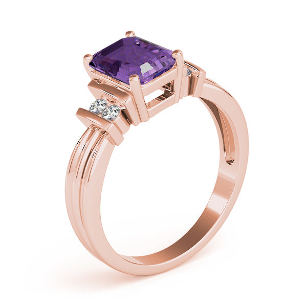 Crowned Color Rings Emerald Diamond Engagement Ring in 10K/14K gold and platinum with certified lab-grown or natural diamonds