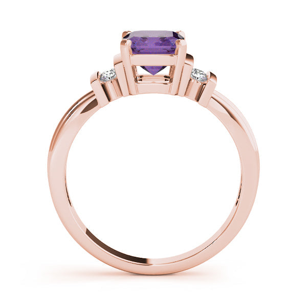 Crowned Color Rings Emerald Diamond Engagement Ring in 10K/14K gold and platinum with certified lab-grown or natural diamonds