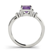 Crowned Color Rings Emerald Diamond Engagement Ring in 10K/14K gold and platinum with certified lab-grown or natural diamonds