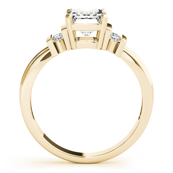 Crowned Color Rings Emerald Diamond Engagement Ring in 10K/14K gold and platinum with certified lab-grown or natural diamonds