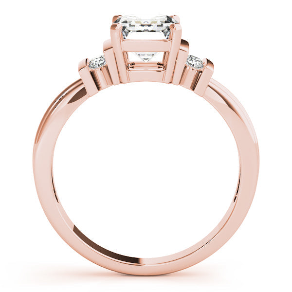 Crowned Color Rings Emerald Diamond Engagement Ring in 10K/14K gold and platinum with certified lab-grown or natural diamonds