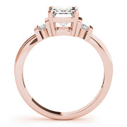Crowned Color Rings Emerald Diamond Engagement Ring in 10K/14K gold and platinum with certified lab-grown or natural diamonds