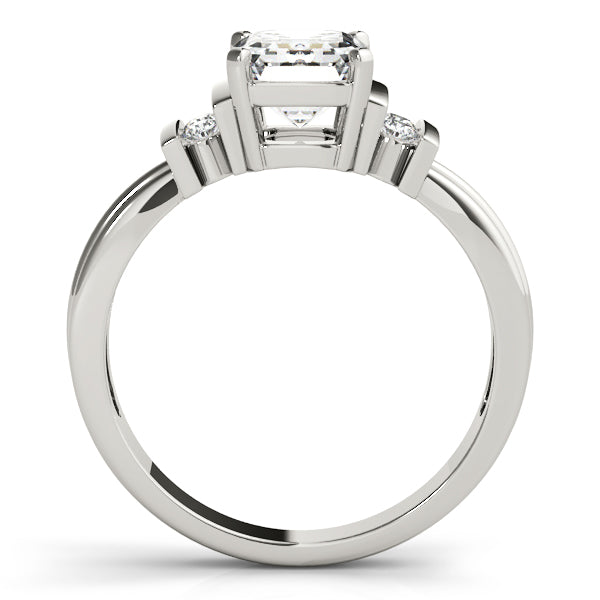 Crowned Color Rings Emerald Diamond Engagement Ring in 10K/14K gold and platinum with certified lab-grown or natural diamonds