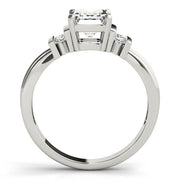 Crowned Color Rings Emerald Diamond Engagement Ring in 10K/14K gold and platinum with certified lab-grown or natural diamonds