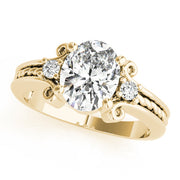 Graceful Color Rings Oval Diamond Engagement Ring in 10K/14K gold and platinum with certified lab-grown or natural diamonds