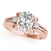 Graceful Color Rings Oval Diamond Engagement Ring in 10K/14K gold and platinum with certified lab-grown or natural diamonds