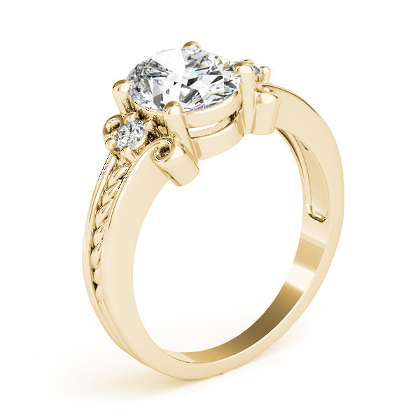 Graceful Color Rings Oval Diamond Engagement Ring in 10K/14K gold and platinum with certified lab-grown or natural diamonds