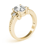 Graceful Color Rings Oval Diamond Engagement Ring in 10K/14K gold and platinum with certified lab-grown or natural diamonds