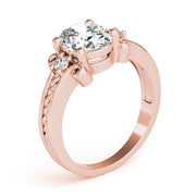 Graceful Color Rings Oval Diamond Engagement Ring in 10K/14K gold and platinum with certified lab-grown or natural diamonds