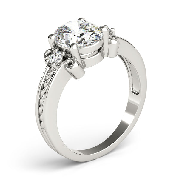 Graceful Color Rings Oval Diamond Engagement Ring in 10K/14K gold and platinum with certified lab-grown or natural diamonds