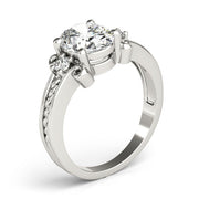 Graceful Color Rings Oval Diamond Engagement Ring in 10K/14K gold and platinum with certified lab-grown or natural diamonds