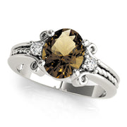 Graceful Color Rings Oval Diamond Engagement Ring in 10K/14K gold and platinum with certified lab-grown or natural diamonds