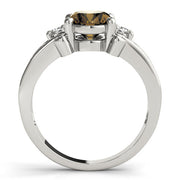 Graceful Color Rings Oval Diamond Engagement Ring in 10K/14K gold and platinum with certified lab-grown or natural diamonds