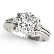 Graceful Color Rings Oval Diamond Engagement Ring in 10K/14K gold and platinum with certified lab-grown or natural diamonds