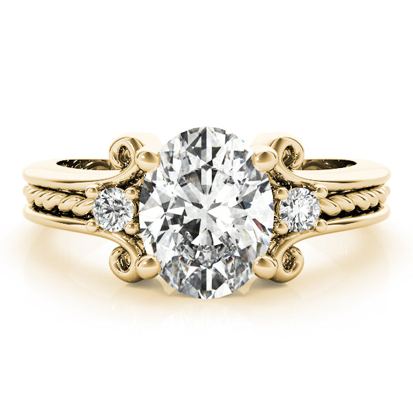 Graceful Color Rings Oval Diamond Engagement Ring in 10K/14K gold and platinum with certified lab-grown or natural diamonds