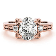 Graceful Color Rings Oval Diamond Engagement Ring in 10K/14K gold and platinum with certified lab-grown or natural diamonds