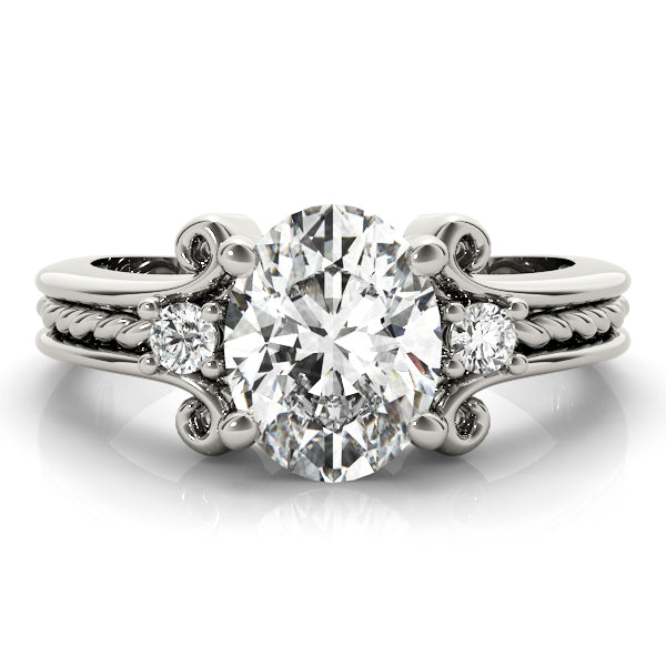 Graceful Color Rings Oval Diamond Engagement Ring in 10K/14K gold and platinum with certified lab-grown or natural diamonds