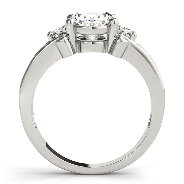Graceful Color Rings Oval Diamond Engagement Ring in 10K/14K gold and platinum with certified lab-grown or natural diamonds